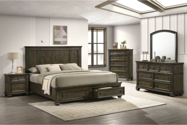 Global Furniture Storage Bedroom Set - Grey Brown
