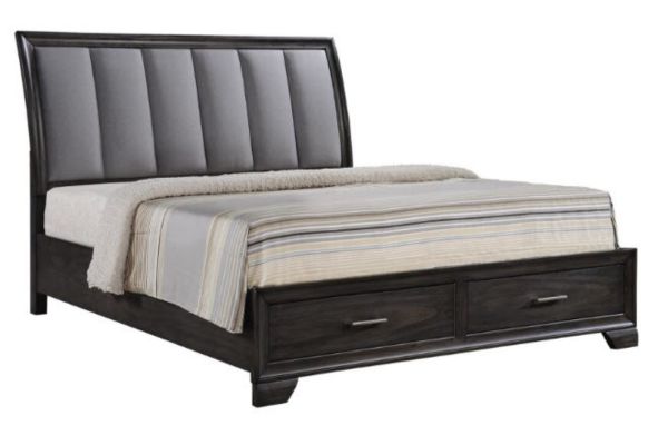 Global Furniture Upholstered Sleigh Storage Bedroom Set – Queen or King