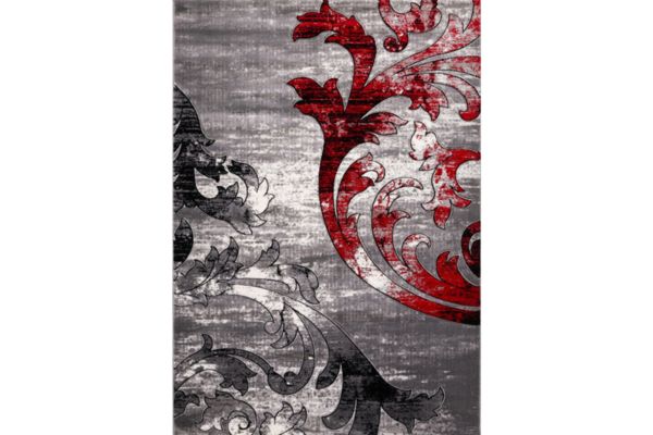 IBIZA CARVING 5024 GREY RED Area Rug