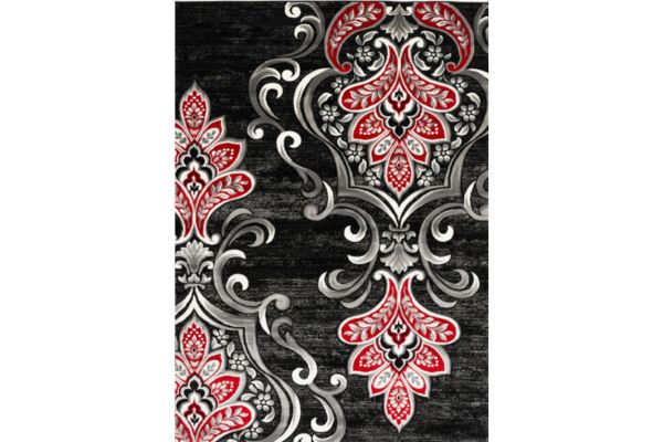 IBIZA CARVING 5025 BLACK RED Area Rug