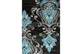 IBIZA CARVING 5025 BLACK TURQUOISE Area Rug