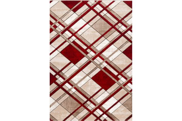 IBIZA CARVING 5032 CREAM RED Area Rug