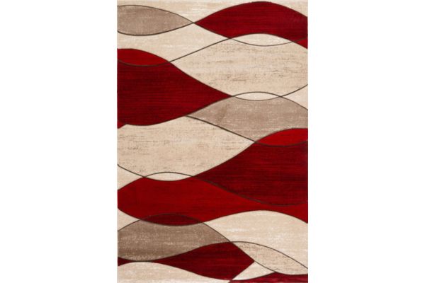 IBIZA CARVING 5063 CREAM RED Area Rug