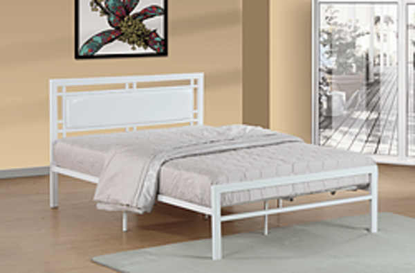 IF141W White Metal Platform Bed