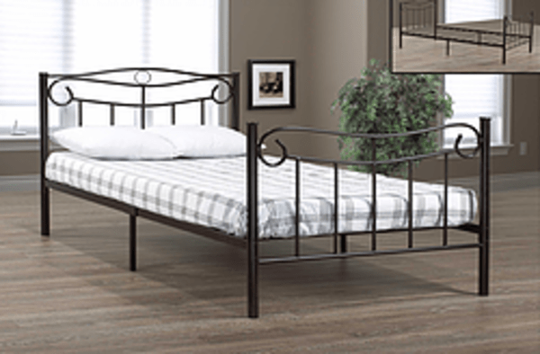 IF151 Single Black Metal Platform Bed
