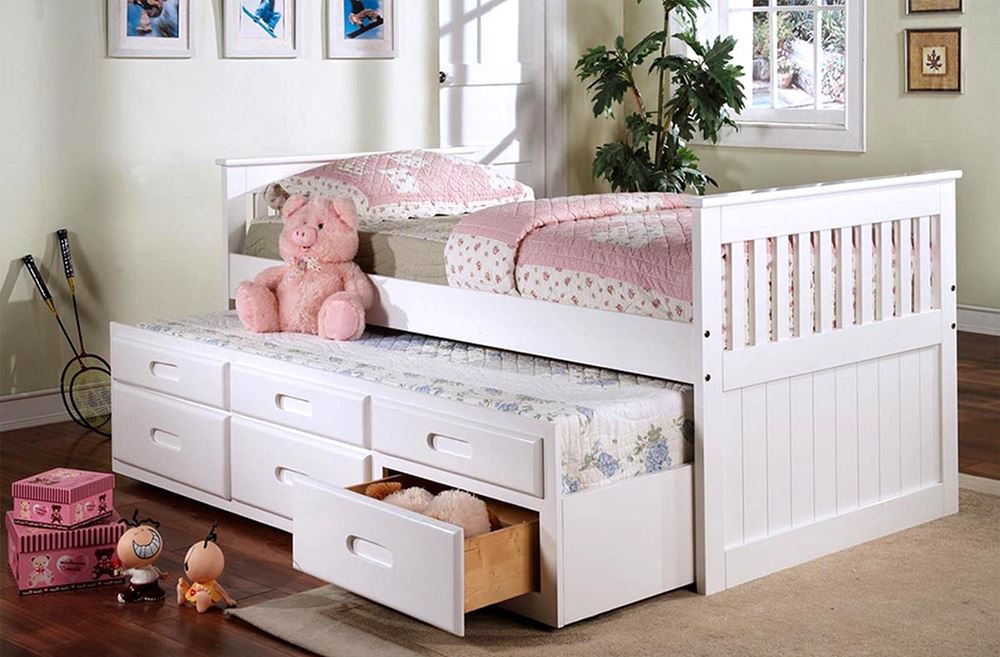 IF-314 Single Mates Bed with Trundle and 3 Drawers
