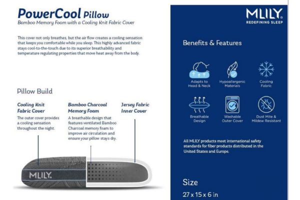 MLily Power Cool Memory Foam Pillow