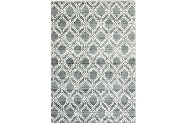 Cambridge White and Grey Patterned Area Rug