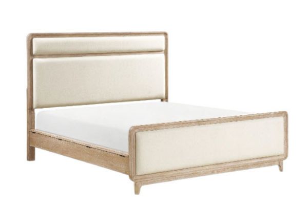 Wilshire Natural Oak Upholstered Bedroom Set – Queen or King Farmhouse Collection