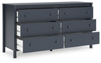 Simmenfort - Six Drawer Dresser - Navy Blue