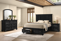Global Furniture Matte Black Storage Bedroom Set