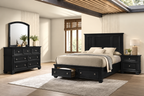 Global Furniture Matte Black Storage Bedroom Set