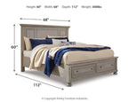 Lettner - Queen Panel Storage Bed - Light Gray