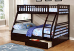 B117 Single/Double Wood Bunk Bed with 2 Drawers – 4 Colours