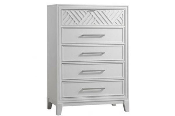 Global Furniture White Lattice Storage Bedroom Set – Double, Queen or King Platform Bed