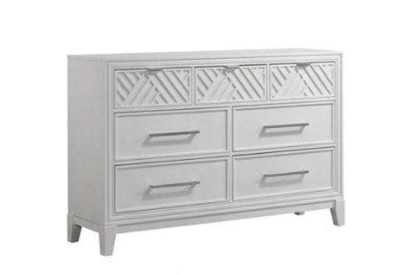 Global Furniture White Lattice Storage Bedroom Set – Double, Queen or King Platform Bed