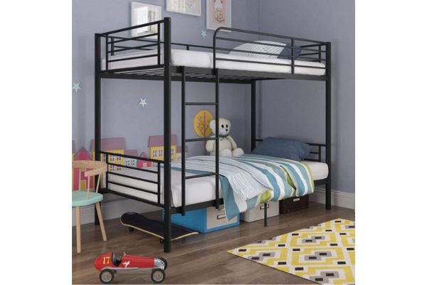 B540 Single / Single Black Metal Bunk Bed