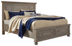 Lettner - Queen Panel Storage Bed - Light Gray