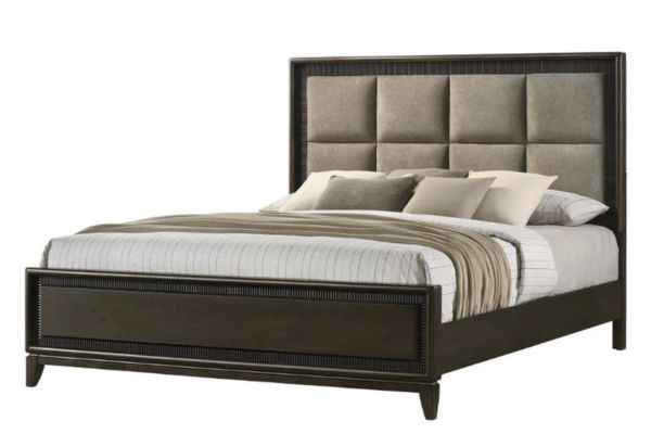 Global Dark Grey Upholstered Panel Bedroom Set – Queen or King