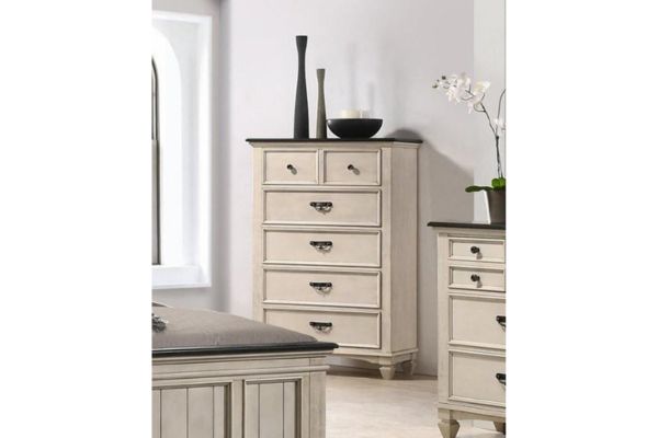 Global Furniture Antique White Two Tone Bedroom Set