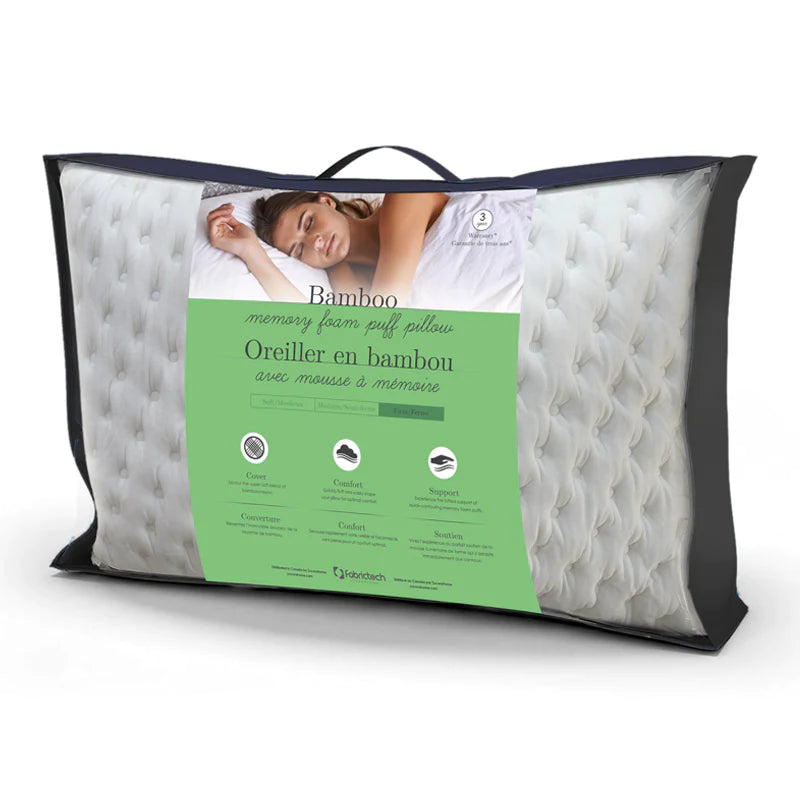 Zucora Bamboo Memory Foam Puff Pillow