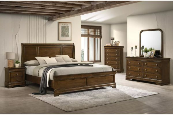 Global Furniture Toffee Panal Sleigh Bedroom Set