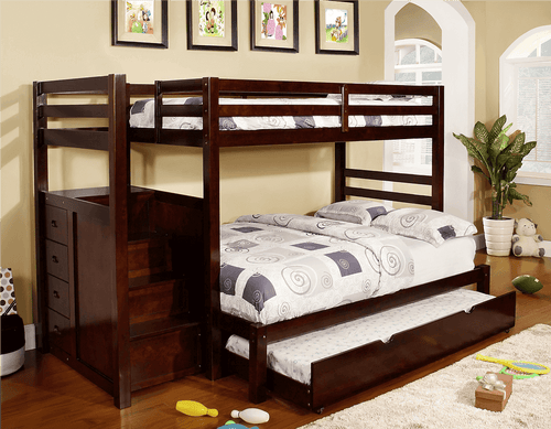 B1890 Single/Double Wooden Stair Bunk bed