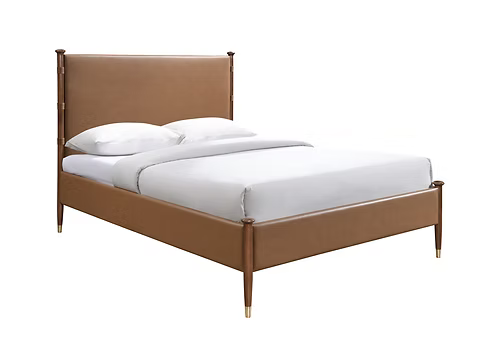 IFDC IF-5125 Cognac PU Leather Platform Bed