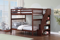 IF 1855 Espresso Double Over Double Bunk Bed with Storage