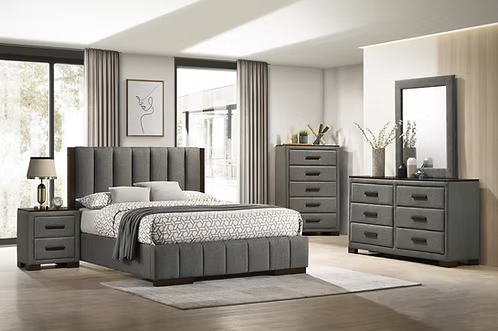 IFDC IF-Dylan Dark Grey Platform Bed