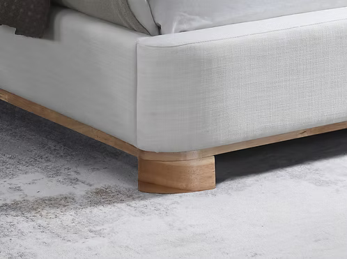 IFDC IF-5910 Ivory Upholstered Platform Bed