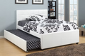 124 White PU Upholstered Platform Bed - SIngle