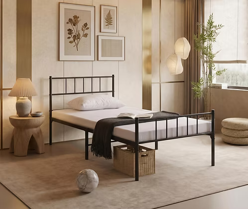 IFDC IF-158 Black Metal Platform Bed