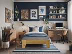 IFDC IF-5346 Natural Oak Wood Low-Profile Platform Bed