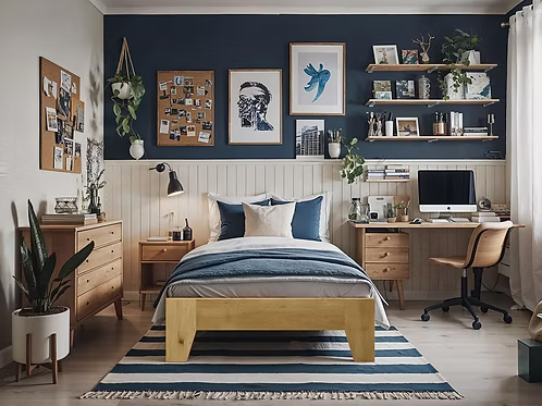 IFDC IF-5346 Natural Oak Wood Low-Profile Platform Bed