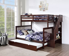 IF 1850 Espresso Twin Over Double Bunk Bed with Storage