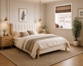 IFDC IF-5917 Beige/Wood Platform Bed