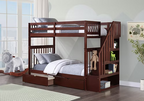 IF 1845 Espresso Twin Over Twin Bunk Bed with Storage