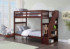 IF 1845 Espresso Twin Over Twin Bunk Bed with Storage