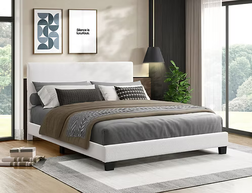 IFDC IF-5582 Beige Platform Bed  – Double, Queen or King