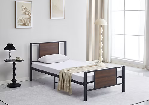 IFDC IF-5275 Wood and Steel Platform Bed