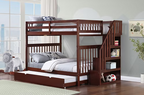 IF 1855 Espresso Double Over Double Bunk Bed with Storage