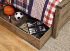 Trinell - Twin Bookcase Bed With 1 Large Storage Drawer - Brown