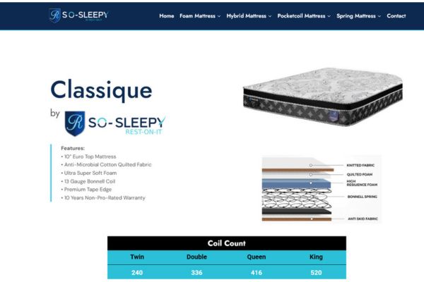 Restonit Classique PT 10" Medium Firm Mattress-in-a-Box