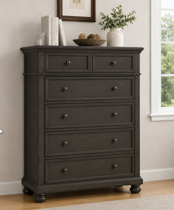 Dark Grey Sleigh Storage Bedroom Set