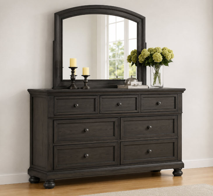 Dark Grey Sleigh Storage Bedroom Set