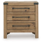 Ridgester - Three Drawer Night Stand - Light Brown
