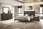 Global Furniture HD101 Dark Grey Bedroom Set with Faux Marble Tops – Single, Double or Queen