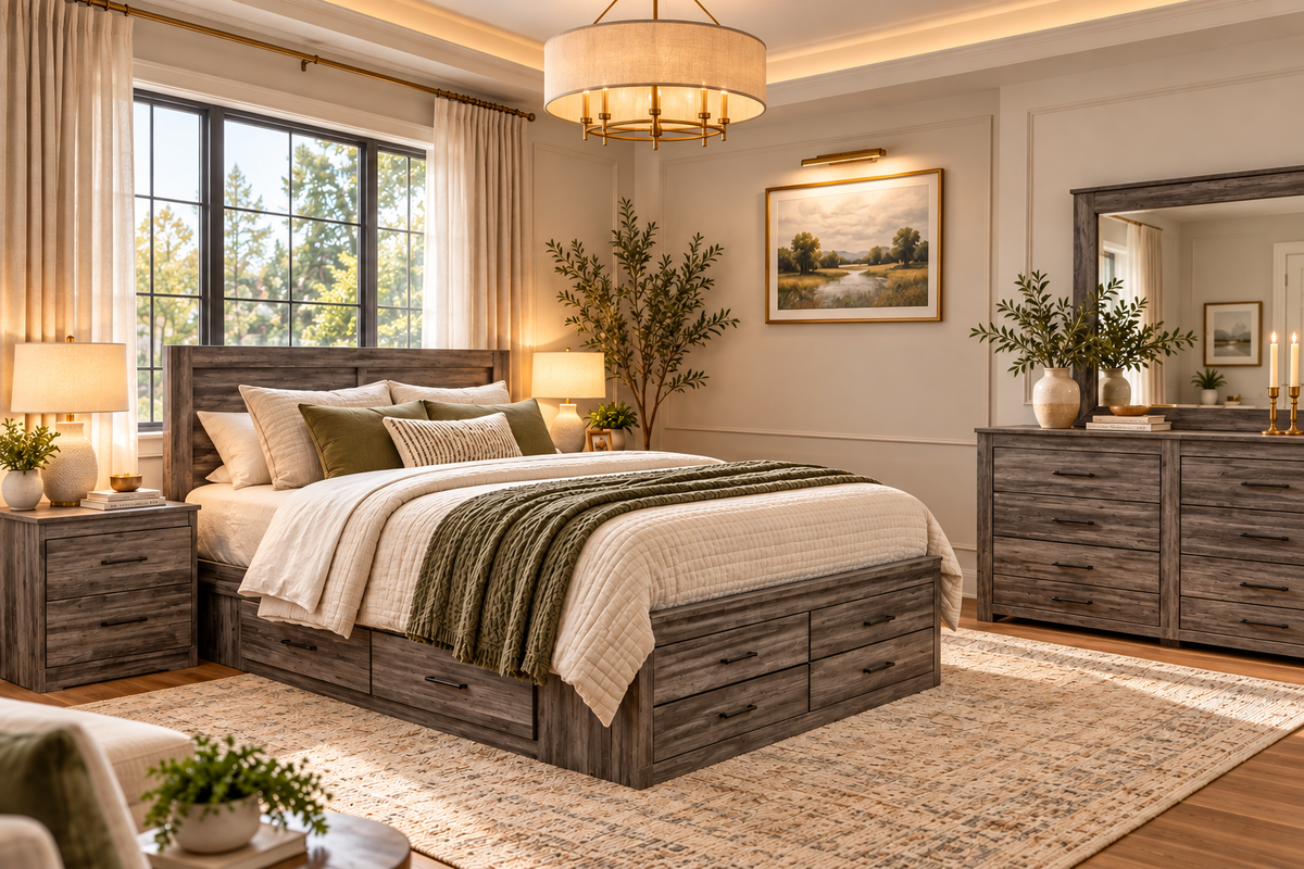 5600 Canadian-Made 12-Drawer Storage Bedroom Set