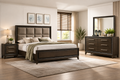 Global Espresso Upholstered Panel Bedroom Set – Queen or King